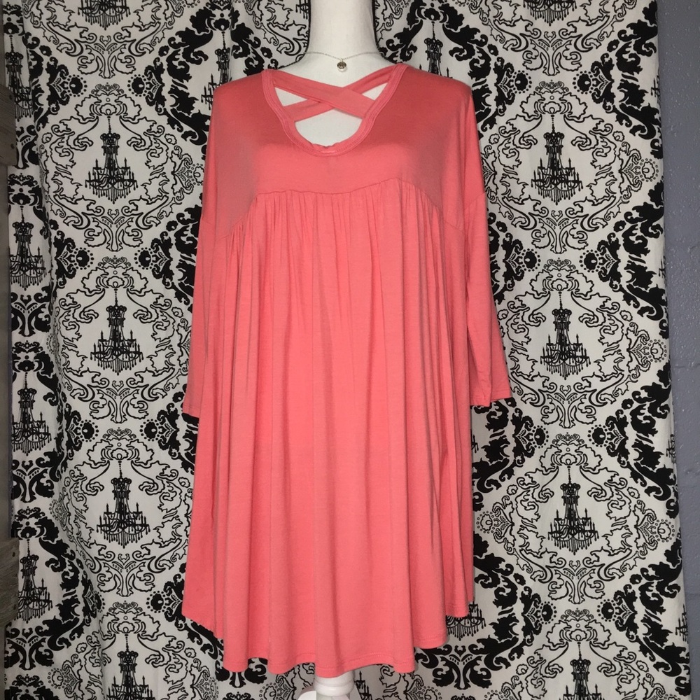 Coral cross cross blouse